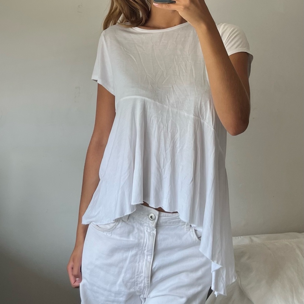 Zara White Short Sleeve Women's Tee